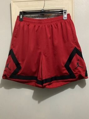 Jordan Red and Black Athletic Mesh Shorts